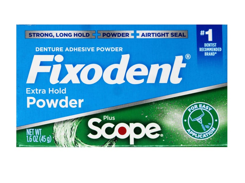 Fixodent Denture Adhesive Powder, Extra Strong, Plus Scope, Strong, Long Hold Powder, Airtight Seal, 1.6 OZ, Pack of 3 - Image 5