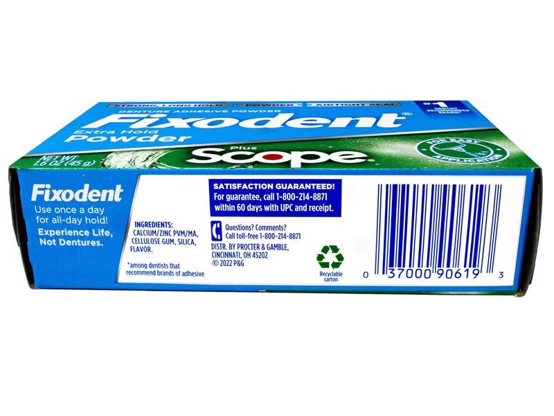 Fixodent Denture Adhesive Powder, Extra Strong, Plus Scope, Strong, Long Hold Powder, Airtight Seal, 1.6 OZ, Pack of 3 - Image 4
