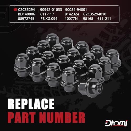 Dtomi صواميل عجلات Dtomi M12x15 سوداء مغلقة النهاية مقعد مغناطيسي 12x15mm صواميل 1316 21mm سداسي متوافق مع سيارات تويوتا ليكزس سايون IS300 كامري كورولا استبدال 611211 9008494001 990511 20PCS - Image 3