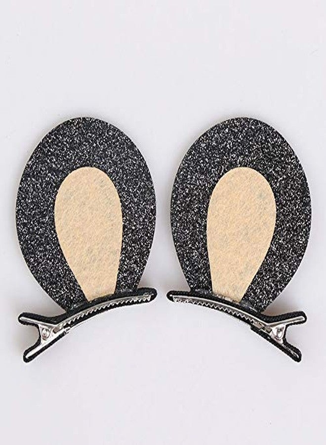 BBTDIN Bear Ear Hair Clip Pin Baby Girls Hair-Clips Hairpin Black Bear Ear Hairgrip BBG09 (Black) - Image 2