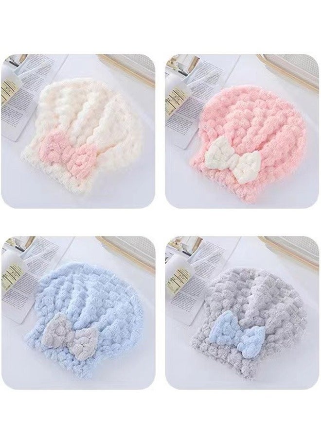 Generic 4-Piece Hair Towel Wrap Hair Drying Cap Absorbent Hair Towel  - Image 3