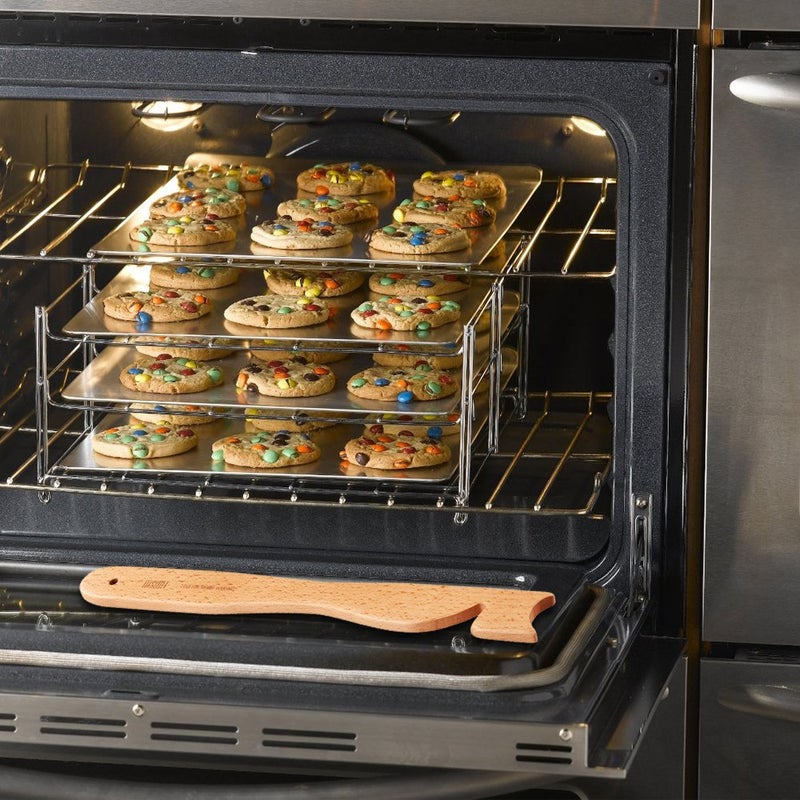 Oven Rack Push Pull Puller for Baking, Cooking and Grilling by MSART; Beech Wood, Humanization Design Concept, 12" Long Length.
