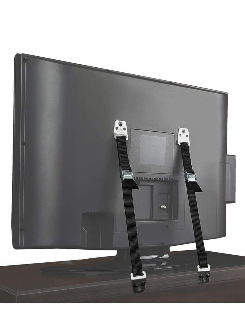 Pack Of 2 Baby Safety Metal TV Furniture Anti-Tip Straps Heavy Duty - Image 1
