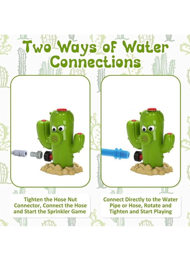 هالامودو كاكتوس الماء رشاشة لعبة في الهواء الطلق ألعاب المياه الترفيهية للأطفال والحيوانات الأليفة في الصيف ، الدوار ثلاثي الاتجاه رشاشة العشب الصيف متعة تشارك في اللعب - Image 2