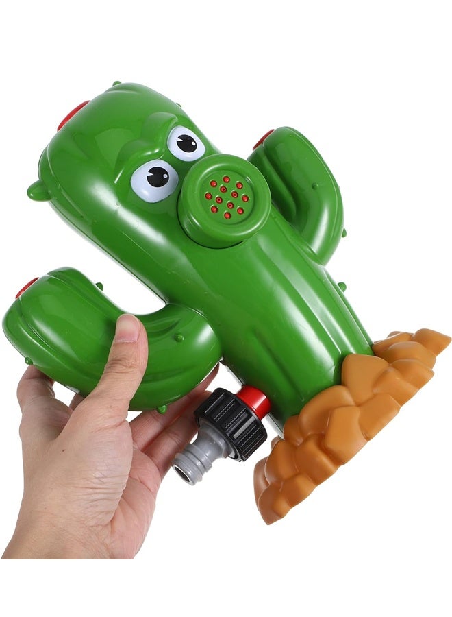 هالامودو كاكتوس الماء رشاشة لعبة في الهواء الطلق ألعاب المياه الترفيهية للأطفال والحيوانات الأليفة في الصيف ، الدوار ثلاثي الاتجاه رشاشة العشب الصيف متعة تشارك في اللعب - Image 4