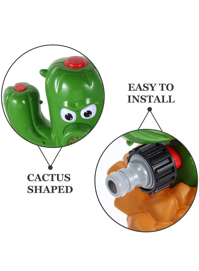 هالامودو كاكتوس الماء رشاشة لعبة في الهواء الطلق ألعاب المياه الترفيهية للأطفال والحيوانات الأليفة في الصيف ، الدوار ثلاثي الاتجاه رشاشة العشب الصيف متعة تشارك في اللعب - Image 5