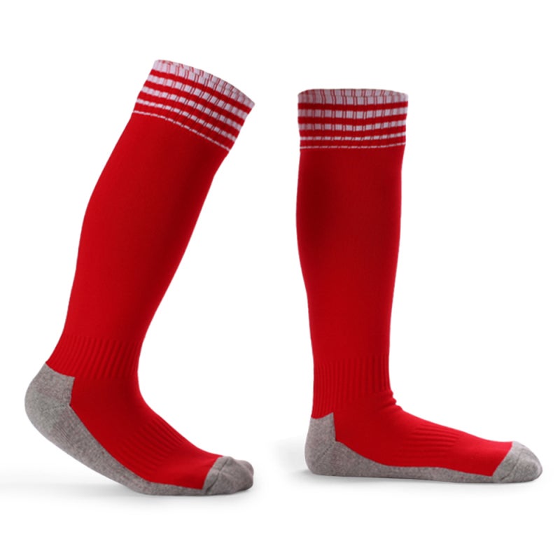Kids' Football Socks: High Tube, 57% Chinlon 22% Cotton, Durable Breathable Skin-Friendly - For Boys Girls Age 8-14, Feet Size CN 33-38, Suitable For Winter Autumn Spring - Image 1