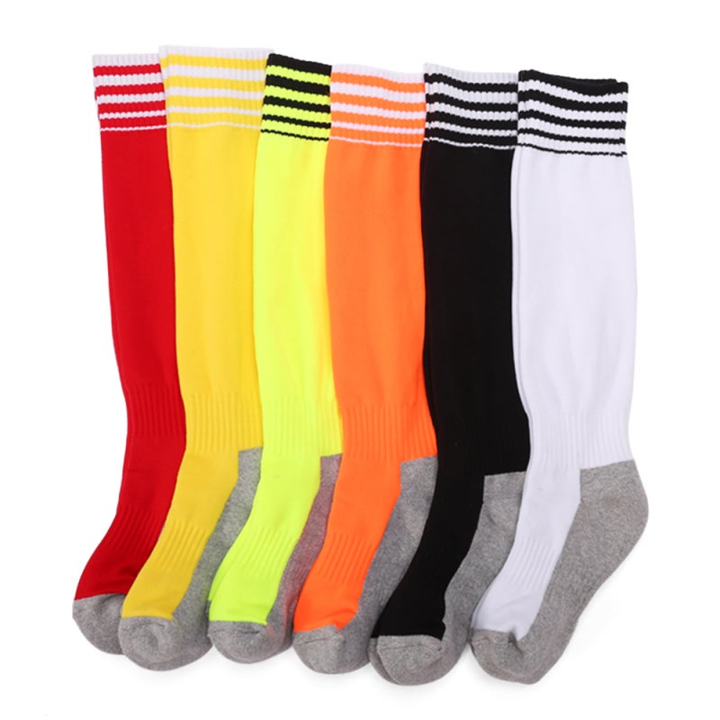 Kids' Football Socks: High Tube, 57% Chinlon 22% Cotton, Durable Breathable Skin-Friendly - For Boys Girls Age 8-14, Feet Size CN 33-38, Suitable For Winter Autumn Spring - Image 2