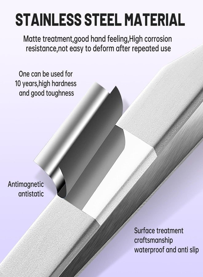 Natuhana High Precision Lash Tweezers for Individual and Volume Eyelash Extensions Premium Stainless Steel Curved Fiber Tip Professional Isolation Tweezer - Image 5