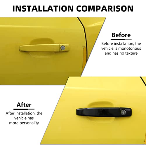 RAZPOY for Camaro Exterior Door Handle Cover Outside Door Handle Trim Protector Compatible with Chevrolet Chevy Camaro 20102015 Black - Image 3