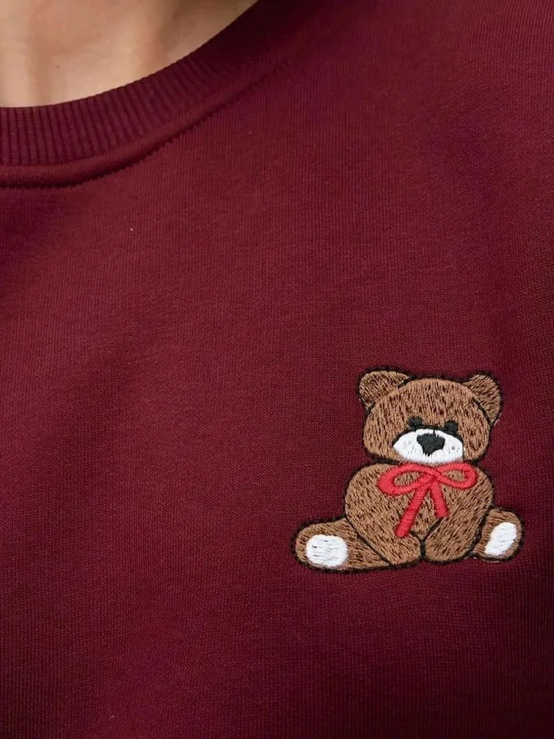 HICCUP Embroidered Relaxed Fit Cotton Sweatshirt