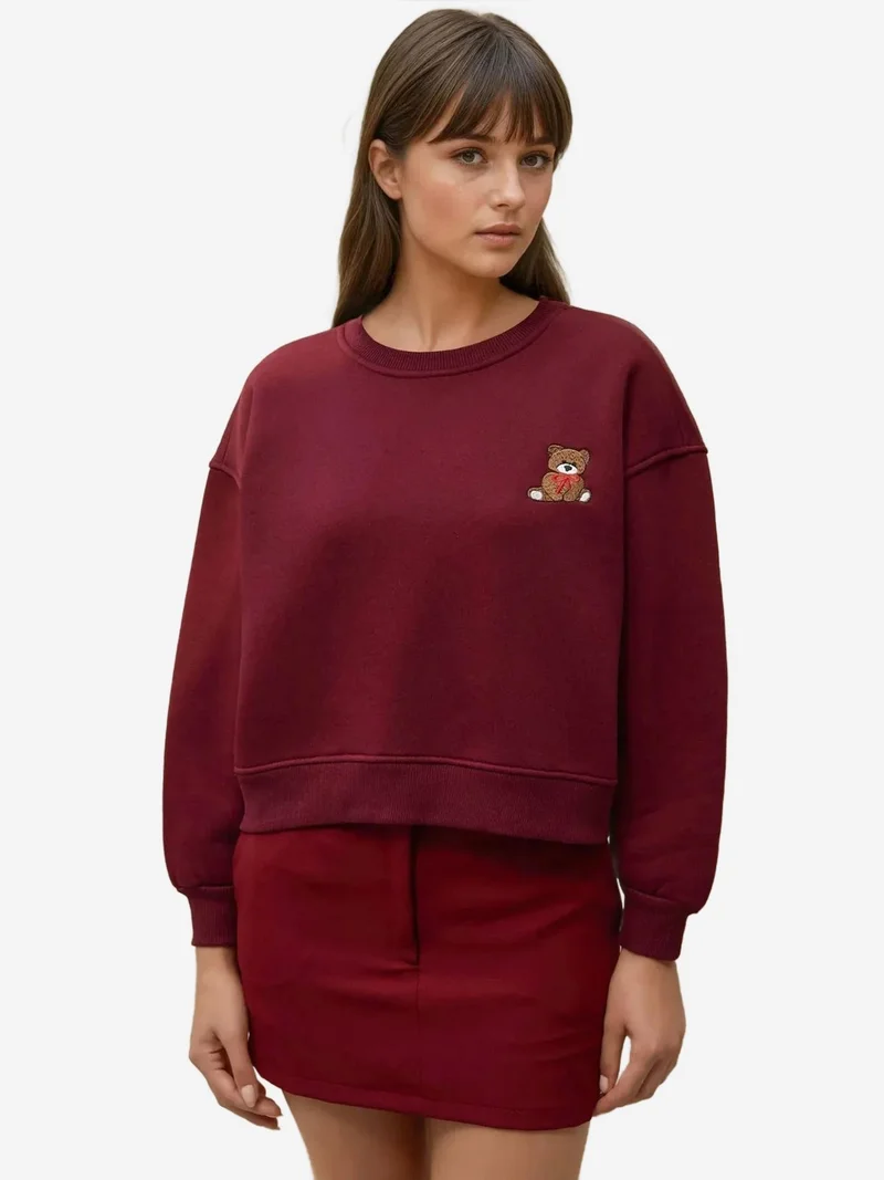 HICCUP Embroidered Relaxed Fit Cotton Sweatshirt