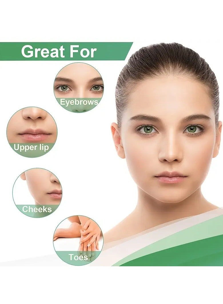 Rozino Green aloe vera hair removal wax strip, ready to use and tear off, removing hair removal small wax strips on the upper lip, legs, bikini, eyebrows, chin, armpits and other areas, portable and practical - comes with wet wipes as a gift - Image 4
