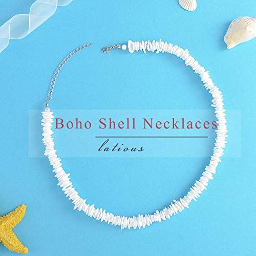 Latious Puka White Shell Necklace Beach Chip Seashell Necklaces Clam Chips Necklace for Women - Image 5