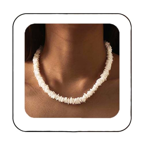 Latious Puka White Shell Necklace Beach Chip Seashell Necklaces Clam Chips Necklace for Women - Image 1