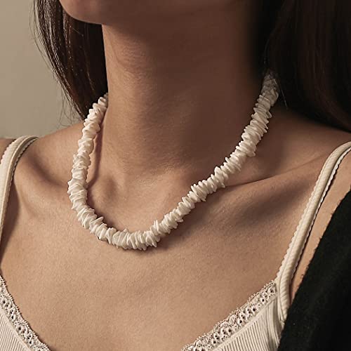 Latious Puka White Shell Necklace Beach Chip Seashell Necklaces Clam Chips Necklace for Women - Image 4