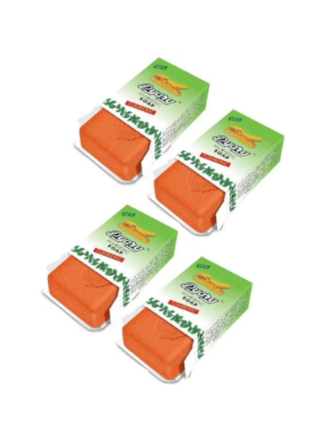 بياري صابون الكركم طبيعي بالكامل مصنوع يدويًا من الايورفيدا نباتي، من باياري 75 غرام (عبوة من 4 قطع)