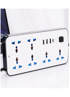 Generic Power Strip with 6 Sockets, 3 USB Ports, 1 Type-C Port, 2M Extension Cable for Home,Kitchen,and Office (White)  - Image 3