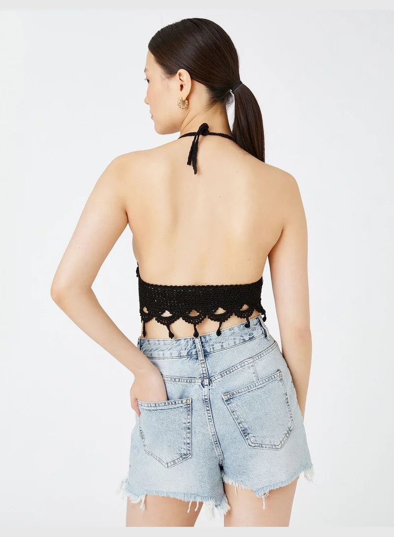 KOTON Crochet Crop Tank Top