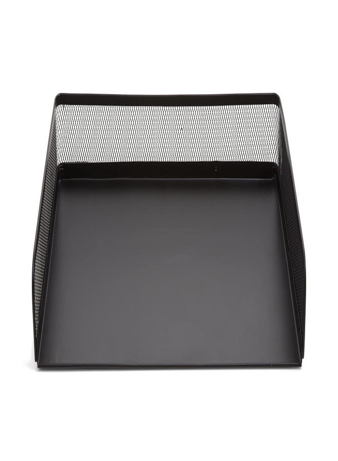 TRU RED Side‑Load Stackable Metal Letter Tray, Matte Black - Desktop Paper Organizer for Office Files & Documents - Image 2