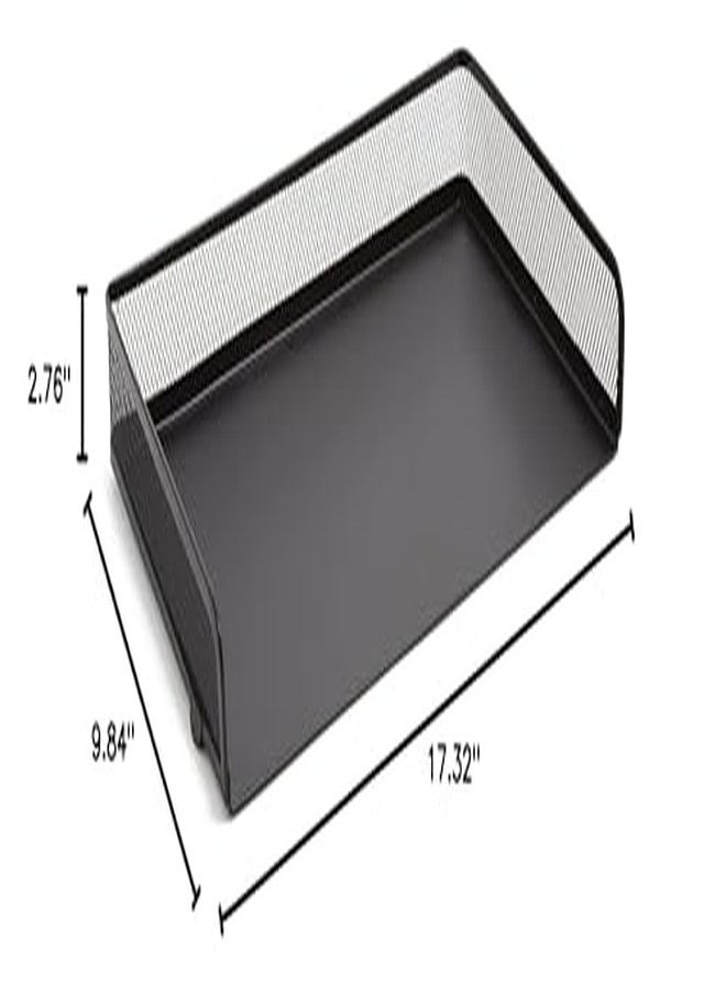 TRU RED Side‑Load Stackable Metal Letter Tray, Matte Black - Desktop Paper Organizer for Office Files & Documents - Image 5