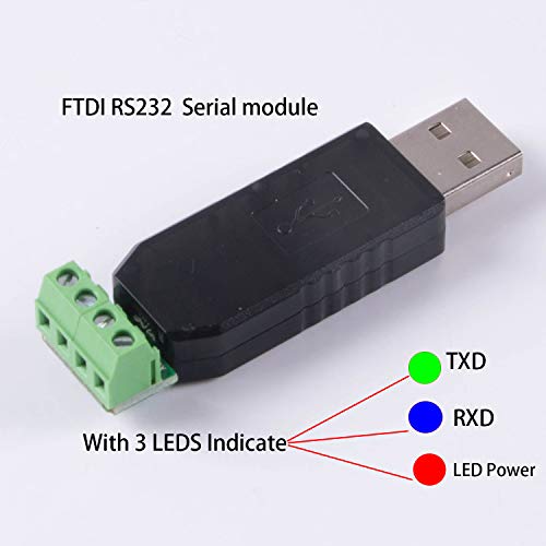 usangreen USB to RS232 Serial Adapter 4 Pin Terminal Block TXD RXD GND VCC Pinout with FT232RL Chip Support Windows XP/Android/Window7/8/10/Mac OS/Vista - Image 4