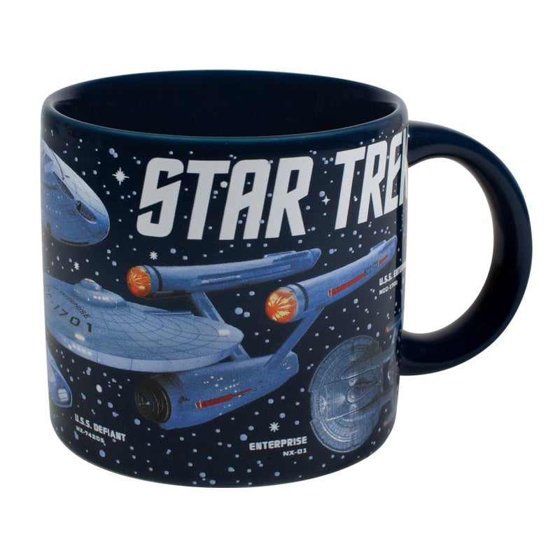 The Unemployed Philosophers Guild Starships of Star Trek Coffee Mug Different Iconic Ships From Across the Ages Comes in a Fun Gift Box 14 oz