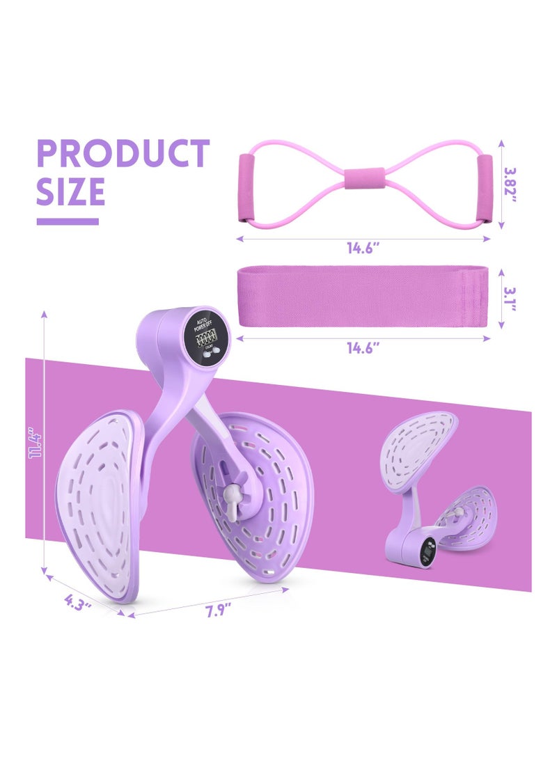 XiuWoo Thigh Hip Trainer Exerciser Pelvic Floor Muscle Trainer Kegel Exercise Products for Women Inner Thigh Toner Trainer with Counter with Resistance Bands  - Image 2
