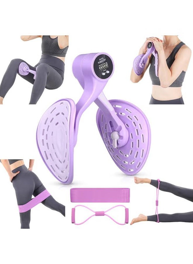 XiuWoo Thigh Hip Trainer Exerciser Pelvic Floor Muscle Trainer Kegel Exercise Products for Women Inner Thigh Toner Trainer with Counter with Resistance Bands  - Image 1