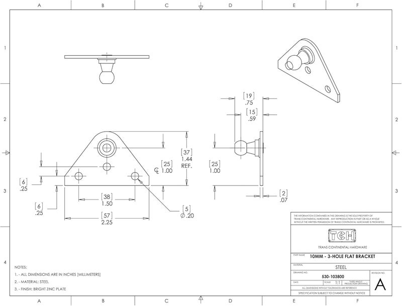 TCH Hardware - 4 Pack 10mm Steel Ball Stud Flat Mounting Bracket | Gas Spring Shock Strut Prop | Steel | Heavy Duty Zinc Plate Hardware | Silver - Image 3