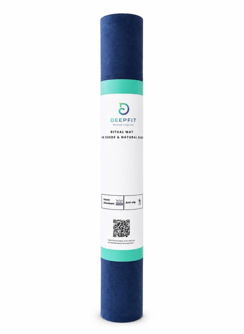 DEEPFIT Suede yoga mat Blue