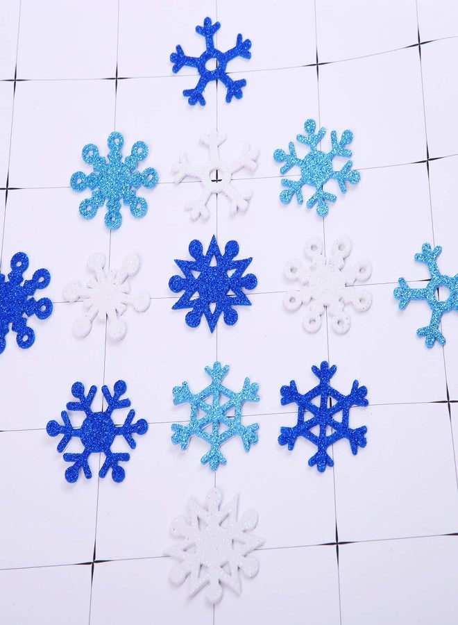 Aneco 500 Pieces Glitter Snowflakes Foam Stickers Self-Adhesive Winter Snowflake Stickers for Christmas Party and DIY Craft Projects - Image 5