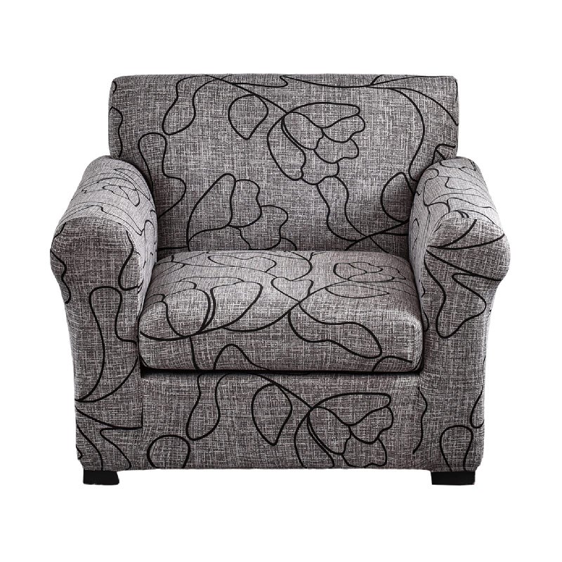 KRFOONN 2 Piece Chair Covers Printed Sofa Covers Couch Covers Washable Armchair Sofa Couch Slipcover Furniture Protector with Elastic Bottom for Living Room Armchair 25 Small