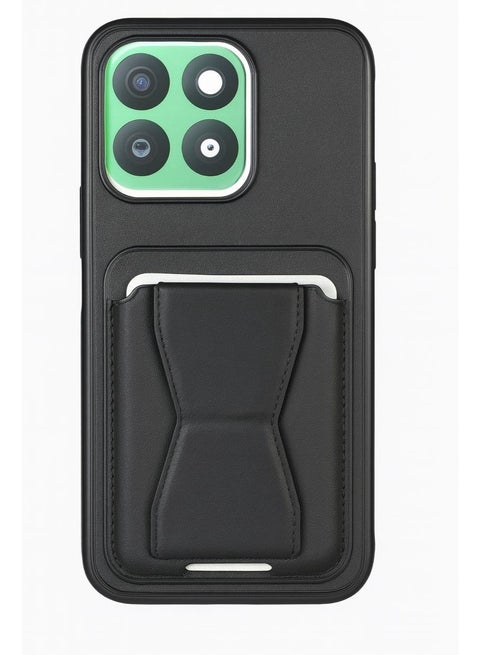 جراب جلد صناعي لهاتف Honor X6C مع حامل مغناطيسي للسيارة وحامل 360° أفقي وعمودي مزود بسوار يد وحماية كاملة ضد الخدوش والبصمات