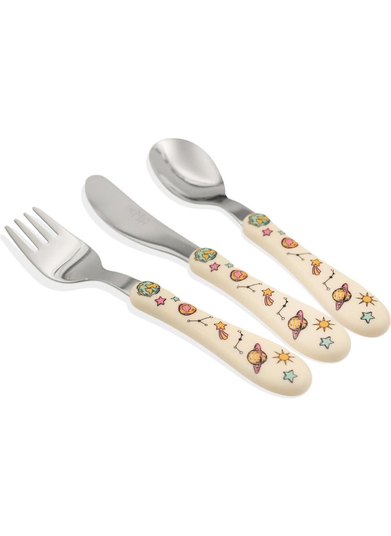 THE MIA Baby Cutlery Set Space 3 Pieces  - Image 1