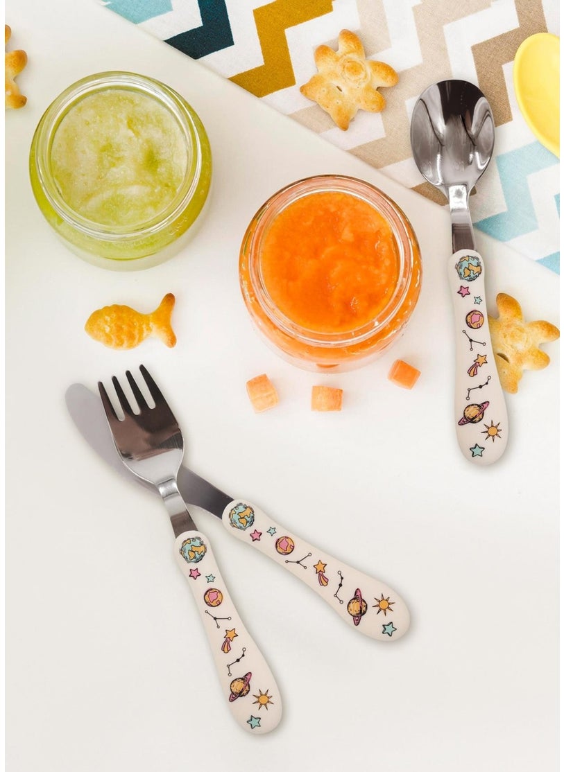 THE MIA Baby Cutlery Set Space 3 Pieces  - Image 2