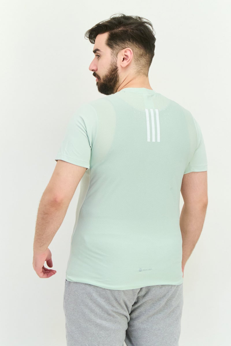Adidas Men Sportswear Fit Short Sleeve Training T-Shirt, Mint Green - Image 2