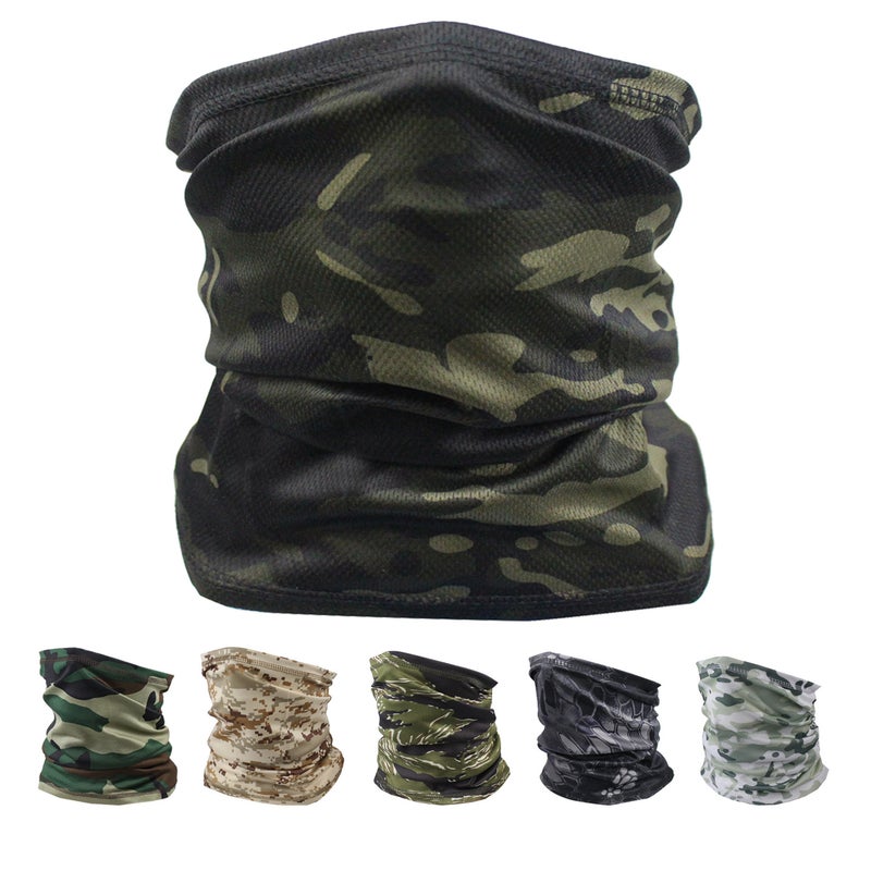 Camouflage Neck Gaiter For Men, Summer Breathable Neck Protection, Outdoor Tactical Cycling Windproof And Sun Protection Face Mask, Fishing And Mountaineering Neck Cover - Image 3
