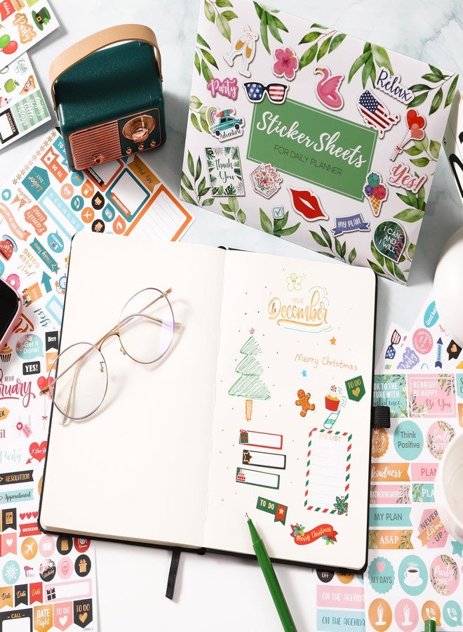 Vondafe Planner Stickers - Monthly Planner Stickers and Accessories 25 Pages 1500 + Stunning Functional and Colorful Designs, Calendar Sticker Includes Festival Theme Journal Sticker - Image 2