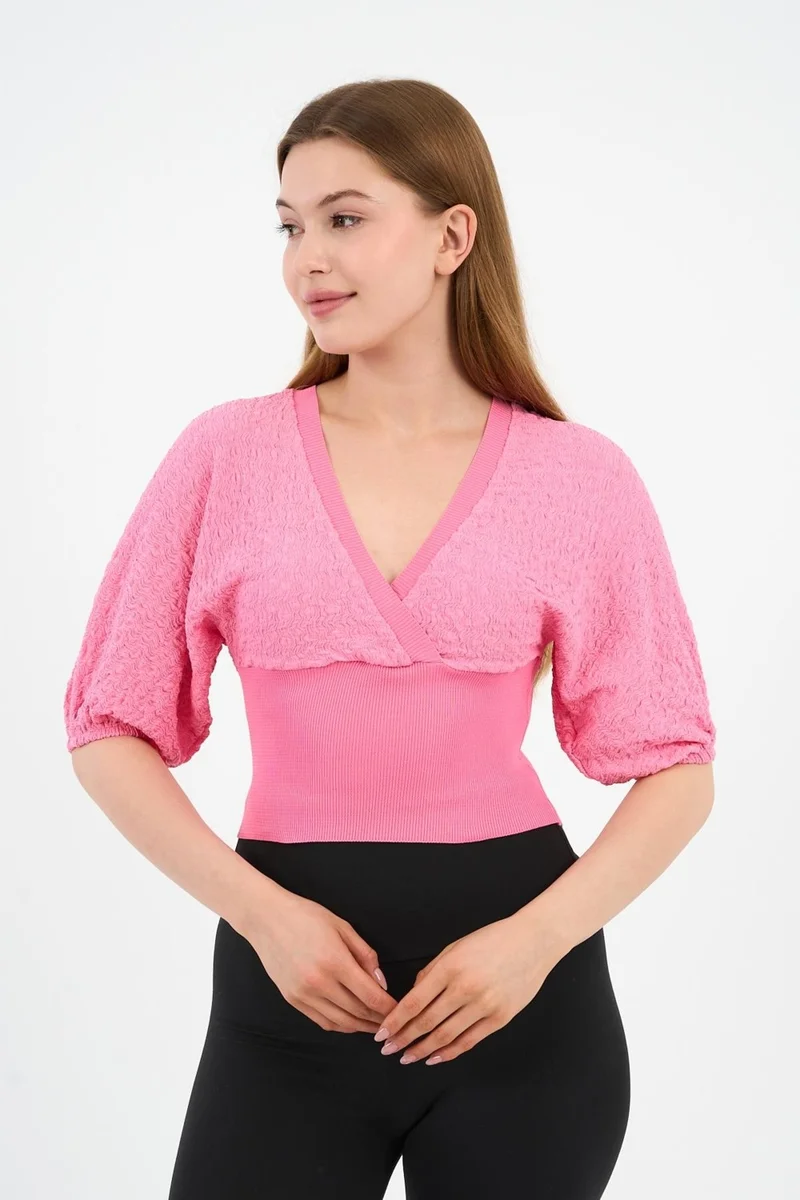 Alexander Gardi Women's Double Breasted Balloon Sleeve Blouse (A2310130)