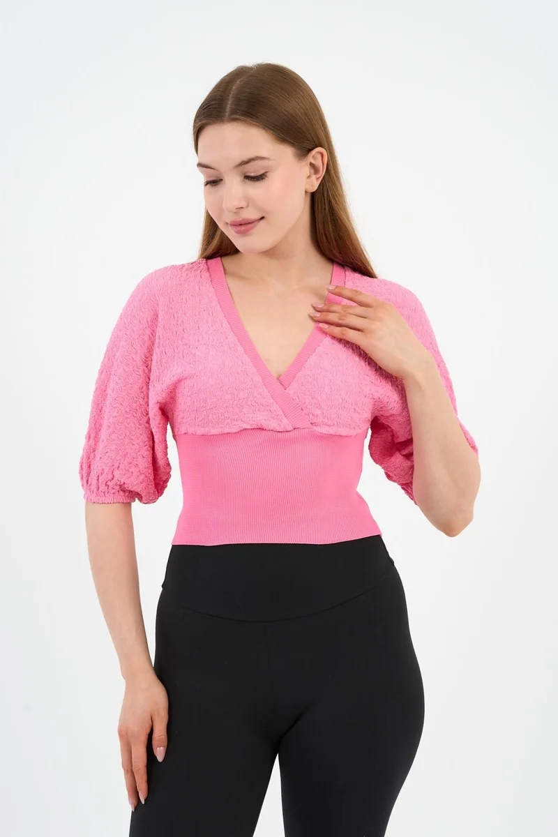Alexander Gardi Women's Double Breasted Balloon Sleeve Blouse (A2310130)