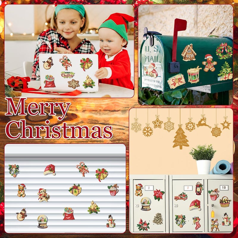 Copkim 30 Pcs Christmas Diamond Art Magnets Kits DIY Santa Claus Diamond Fridge Magnetic Stickers Xmas Gem Art Magnets for Beginners Holiday Decor Home - Image 5