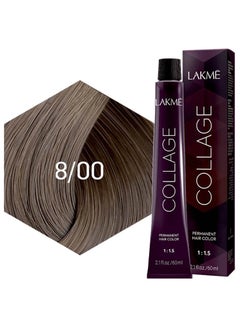 LAKME Collage Permanent Hair Dye for Unisex 8/00 Light Blonde 