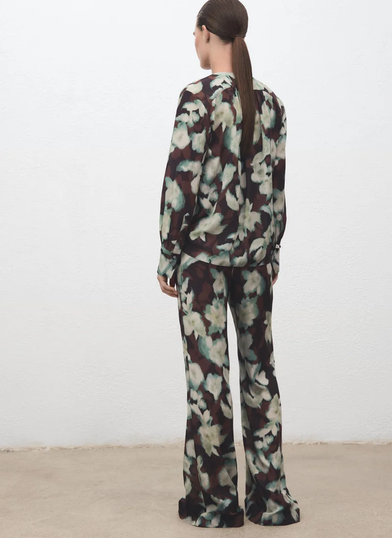 MANGO Printed flared trousers
