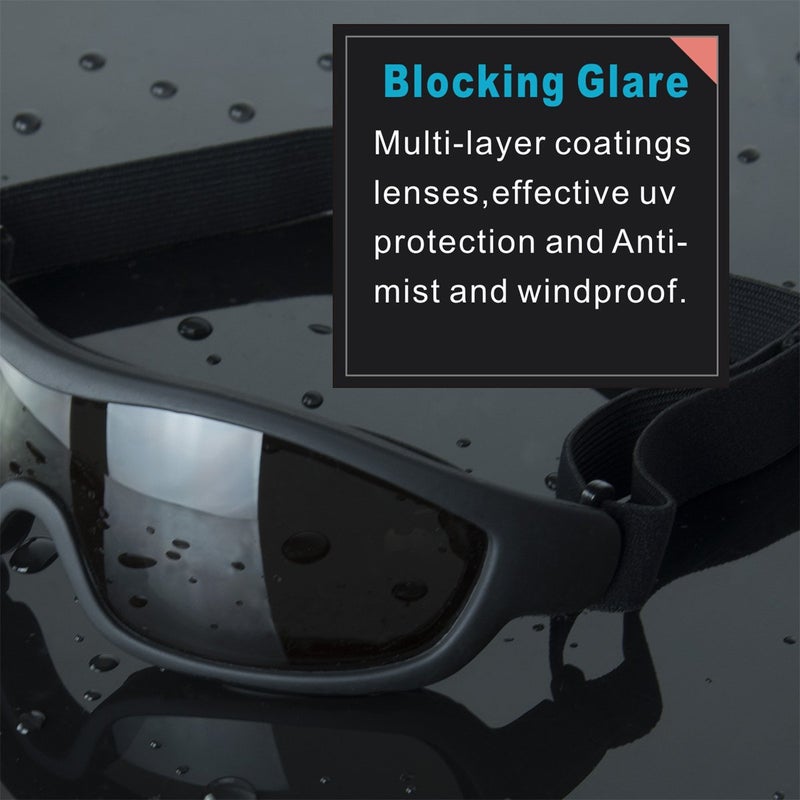 Viriber Motorcycle Goggles Bike Goggles UV Protective Outdoor Glasses Dust-proof Combat Goggles Military Tactical Goggles (Deep Black) - Image 3