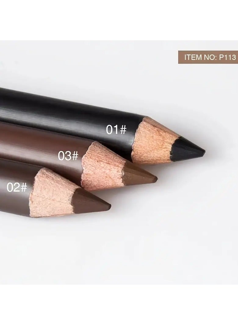 ORiTi مجموعة أقلام مكياج متعددة الوظائف مكونة من 3 قطع من قلم تحديد العيون والحواجب مقاومة للماء والعرق، حواجب مثالية تدوم طويلاً، قلم مكياج عيون نسائي طبيعي غير لامع - Image 3