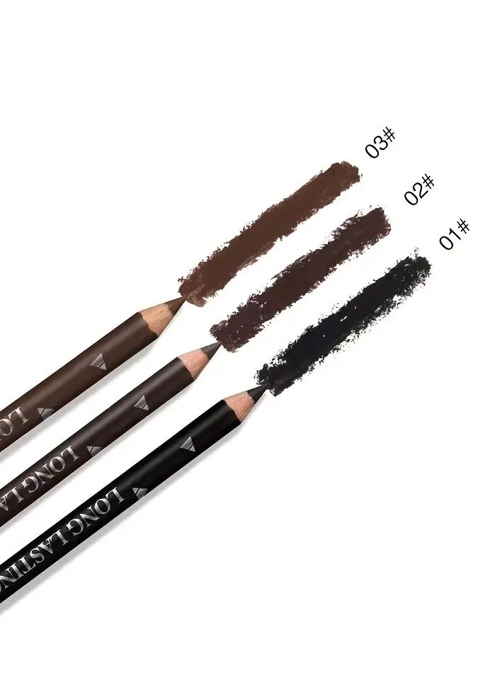 ORiTi مجموعة أقلام مكياج متعددة الوظائف مكونة من 3 قطع من قلم تحديد العيون والحواجب مقاومة للماء والعرق، حواجب مثالية تدوم طويلاً، قلم مكياج عيون نسائي طبيعي غير لامع - Image 5