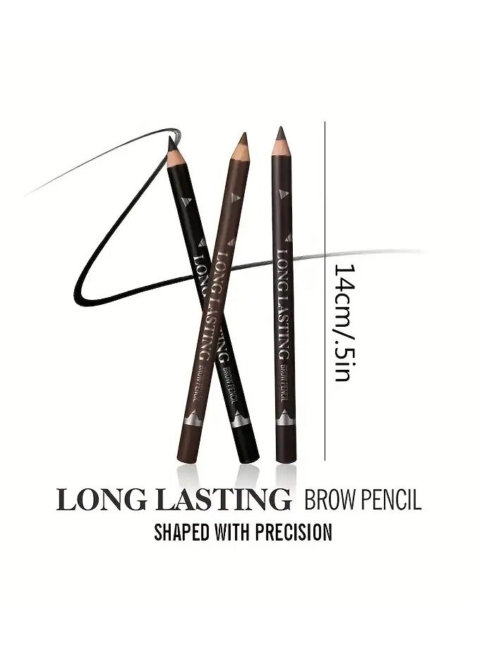 ORiTi مجموعة أقلام مكياج متعددة الوظائف مكونة من 3 قطع من قلم تحديد العيون والحواجب مقاومة للماء والعرق، حواجب مثالية تدوم طويلاً، قلم مكياج عيون نسائي طبيعي غير لامع - Image 4