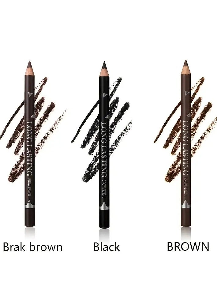 ORiTi مجموعة أقلام مكياج متعددة الوظائف مكونة من 3 قطع من قلم تحديد العيون والحواجب مقاومة للماء والعرق، حواجب مثالية تدوم طويلاً، قلم مكياج عيون نسائي طبيعي غير لامع - Image 2