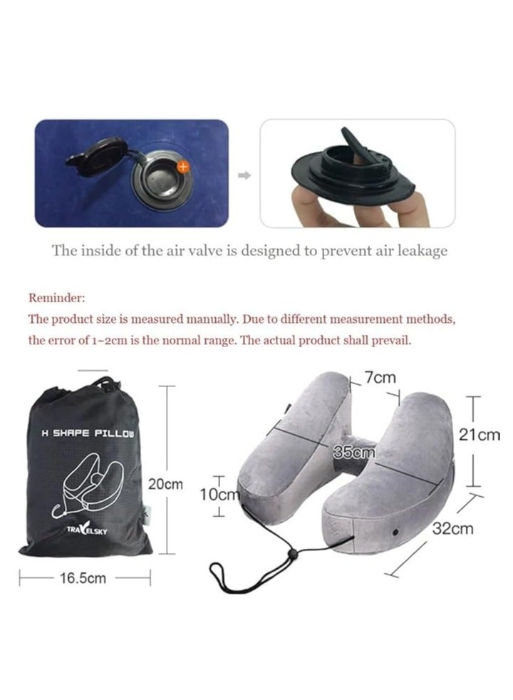 general Portable Comfortable Travel Neck Pillow, Inflatable U-Shaped Pillow for Portable Storage, Suitable for Long Outdoor Trips by Car or Airplane, with Neck Hood - Image 5